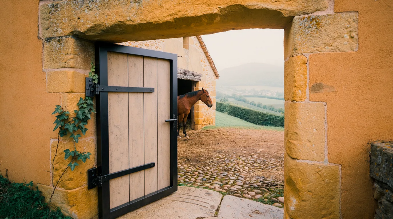 Entrée, Les Écuries de la Chouette, centre équestre à Saint-Cyr-les-Vignes